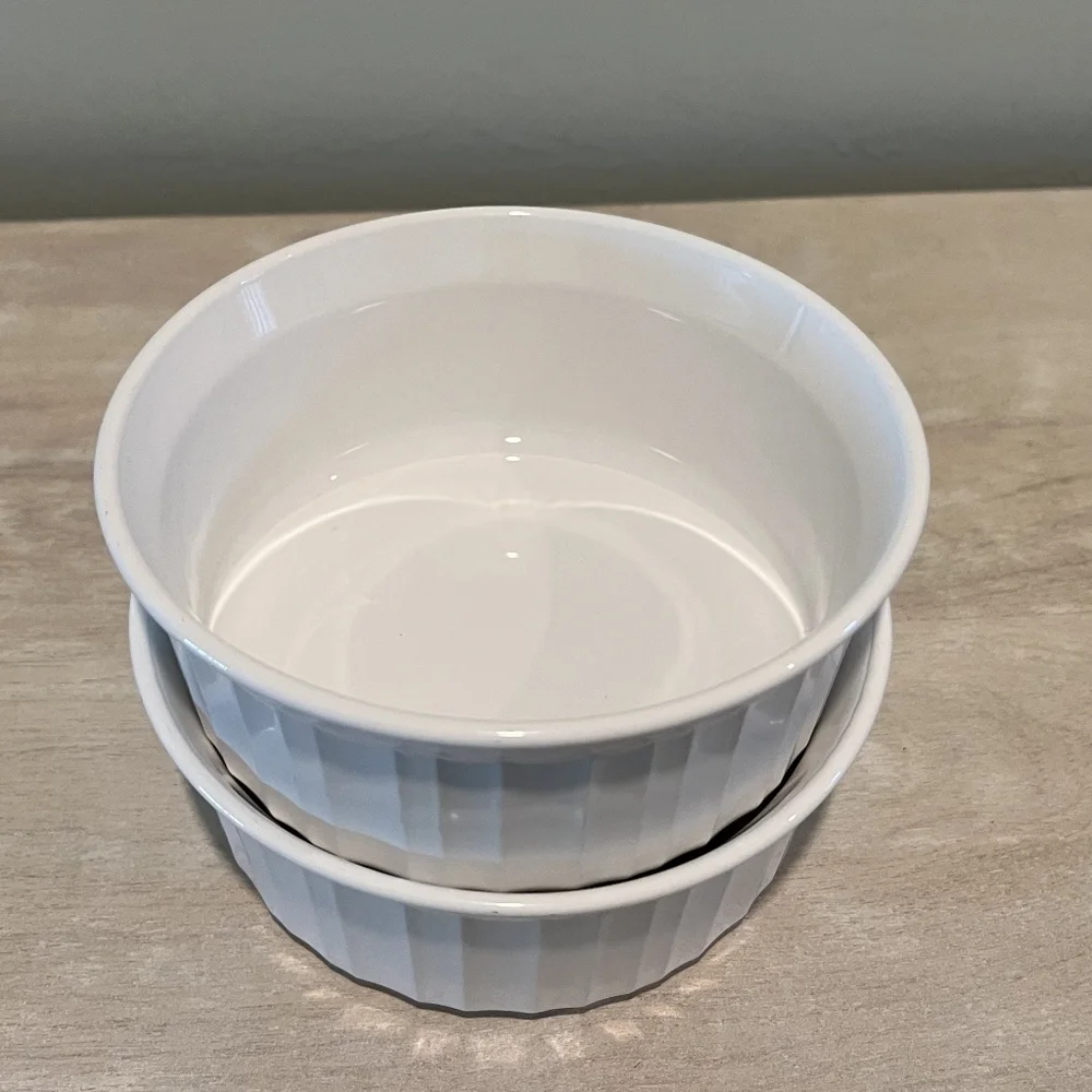 Set of 2 French White CorningWare‎ F-16-B Great Vintage Condition From 19…